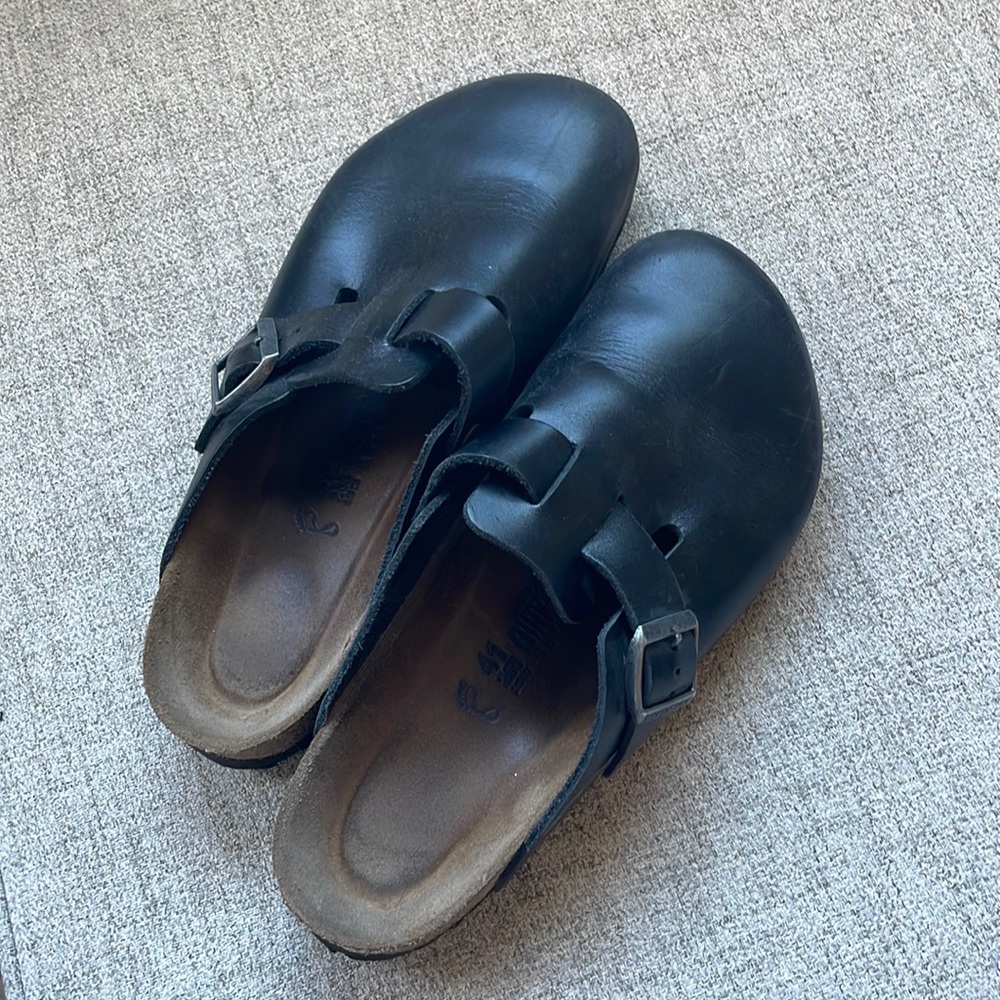 Slightly worn clogs